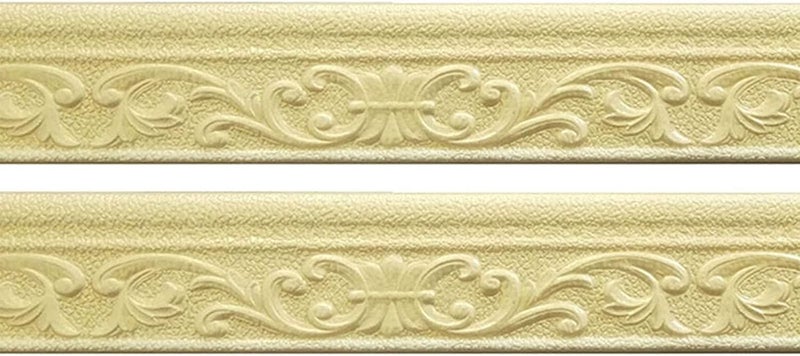 Glavatrix Flexible Foam Molding Trim, 181" x 3.1" Peel and Stick Crown Molding Wallpaper Border Self Adhesive 3D Wall Edging Lines Trim for Wall Edge, Ceilings, Countertops Home Decor (Gold) - Image 1